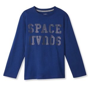 Boys ‘Space Squad’ Printed Slogan Long Sleeve T-Shirt -  Blue